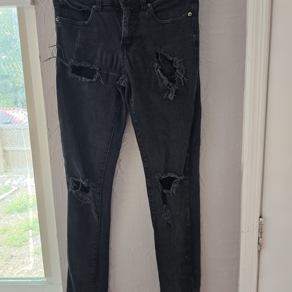 Distressed Black Jeans